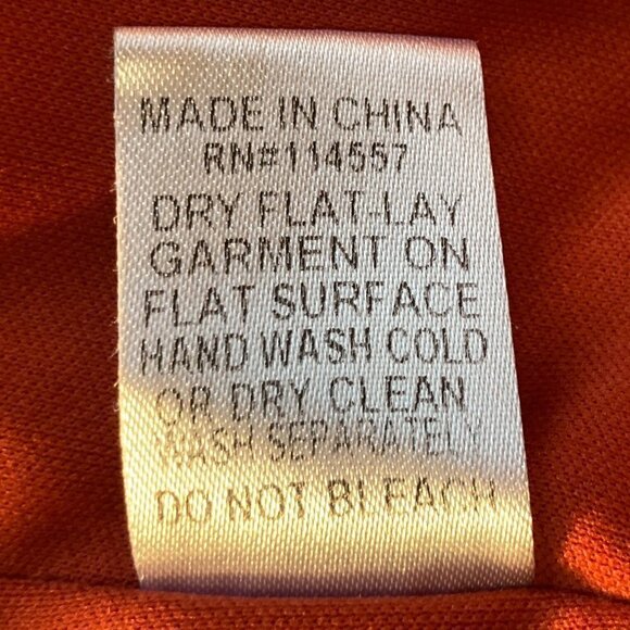 THML SZ XS Rust long sleeve shift dress with embroidered details - Picture 7 of 8